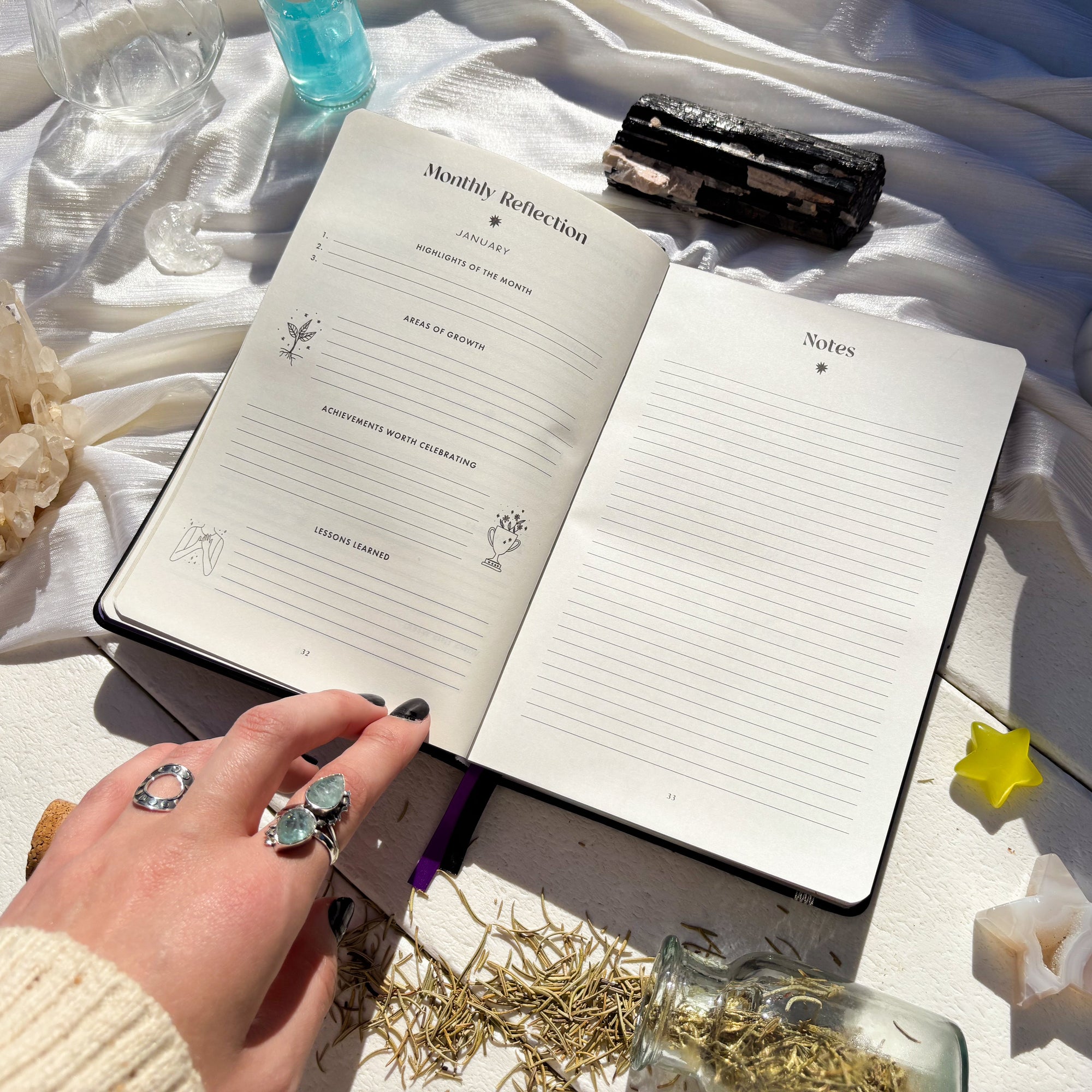 2025 Moon planner Lunar Planner on Monthly Reflection  page