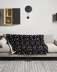 Black Crystal Moon Moth Throw Blanket