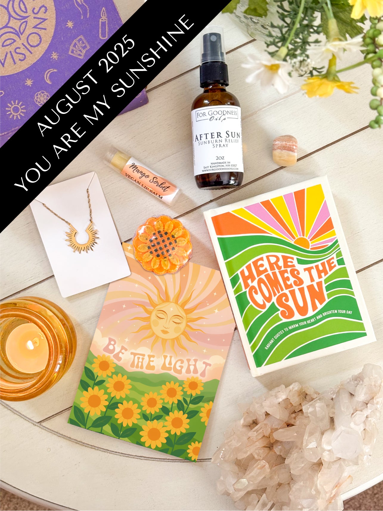 You Are My Sunshine subscription box with radiant rituals, energizing scents, and solar-inspired tools to boost joy, vitality, and inner light.