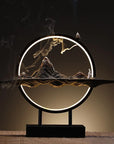 Landscape Backflow Incense Holder with dark background