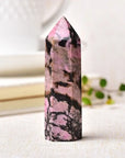 Pink and black marble crystal for healing