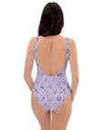 Woman's Swimsuite Adult Chlorine-resistant fabric All over print ready for summer lavender Back