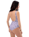 Woman's Swimsuite Adult Chlorine-resistant fabric All over print ready for summer lavender Back 2