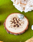 Mother Gaia Wooden Altar Tile – Earth Goddess Altar Decor | Exclusive Witch Ritual Tool for Spiritual Renewal | Goddess Provisions Design