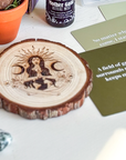 Mother Gaia Wooden Altar Tile – Earth Goddess Altar Decor | Exclusive Witch Ritual Tool for Spiritual Renewal | Goddess Provisions Design