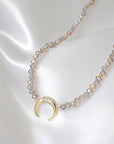 Austrian Crystal Crescent Moon Choker
