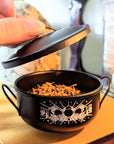 Mystic Cauldron for rituals and spellwork with mystical designs. Perfect for burning herbs, holding crystals, or enhancing your altar. Available at Goddess Provisions