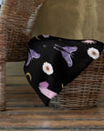 Black Crystal Moon Moth Throw Blanket