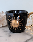 Celestial Tea Set including mug, tea towel, and golden spoon. Available at Goddess Provisions.
