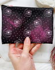 Color Changing Pouch | Color Changing Purse | Make Up Bag | Coin holder with pink tag and someone holding it | Goddess Provisions Alchemy Visions Pouch available at Goddess Provisions