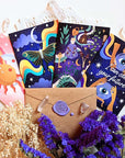 A set of Magical Memos Greeting Cards with celestial designs available at Goddess Provisions