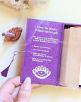 Stupa Smoke Rope Incense with product description inside box and woman's hand holding the box open