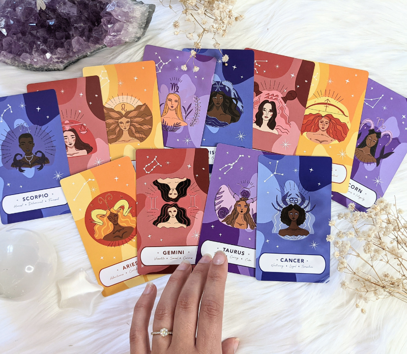 Zodiac Oracle Trading Cards – Goddess Provisions