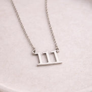 Silver 111 necklace for manifestation, intuition, and everyday spiritual jewelry