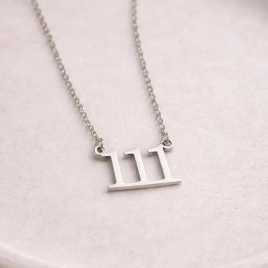 Silver 111 necklace for manifestation, intuition, and everyday spiritual jewelry