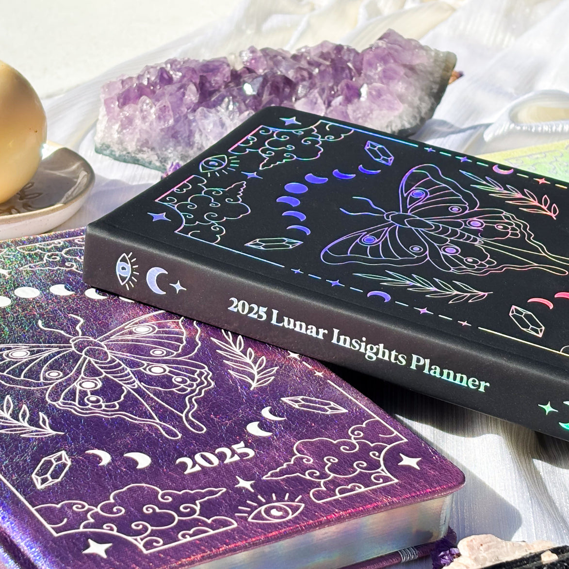 Attract Abundance 2025 bundle pack - Black Lunar Planner - Moon Planner