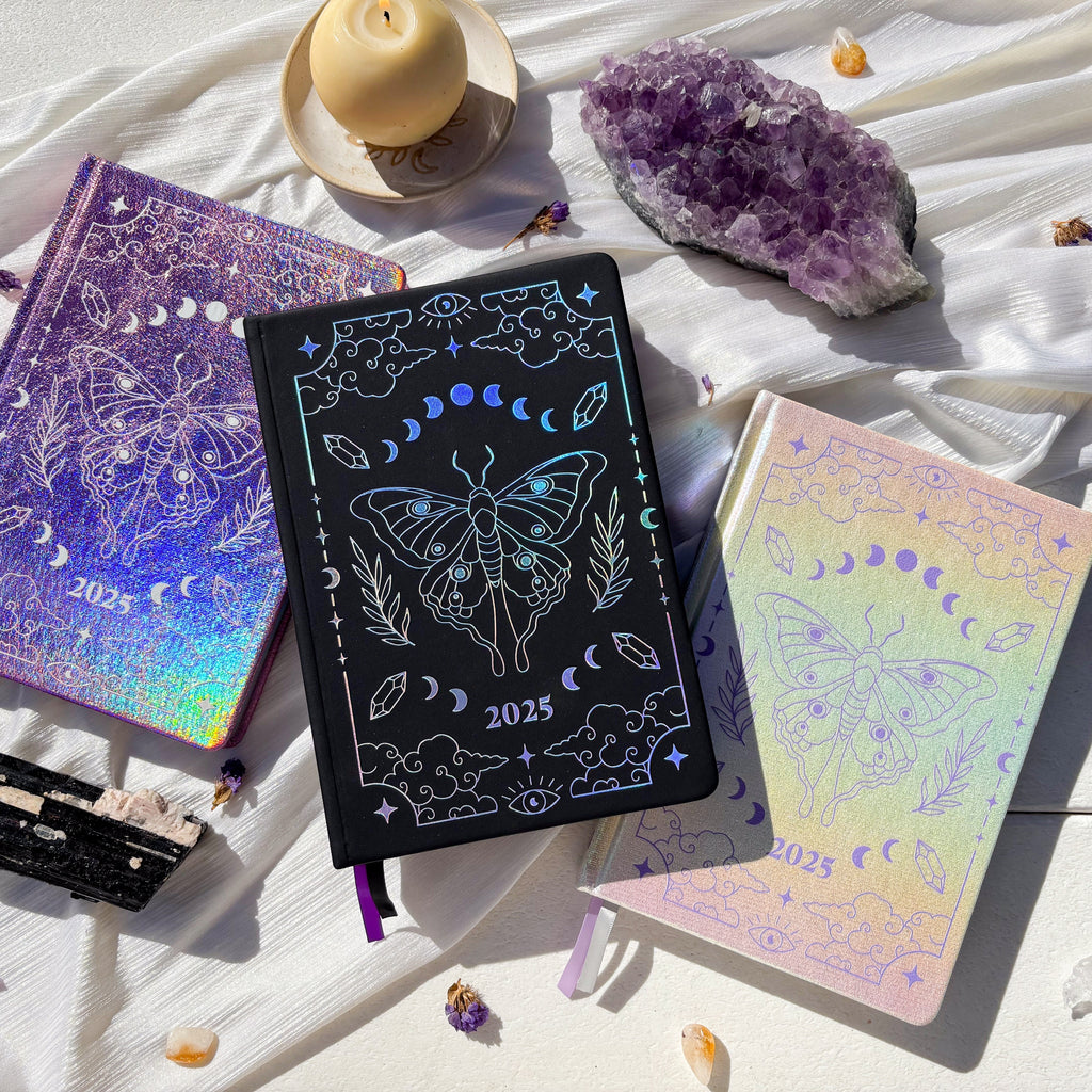 Attract Abundance 2025 bundle pack - Black Lunar Planner - Moon Planner