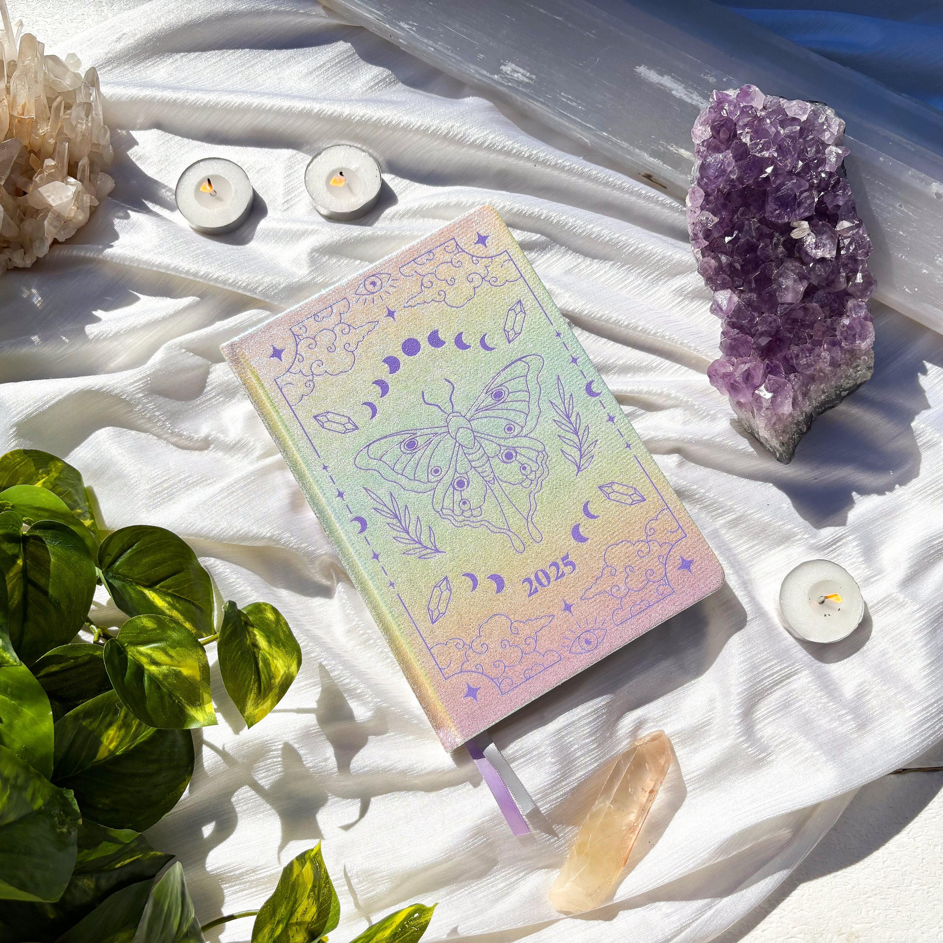 Attract Abundance 2025 bundle pack - Silver Lunar Planner - Moon Planner