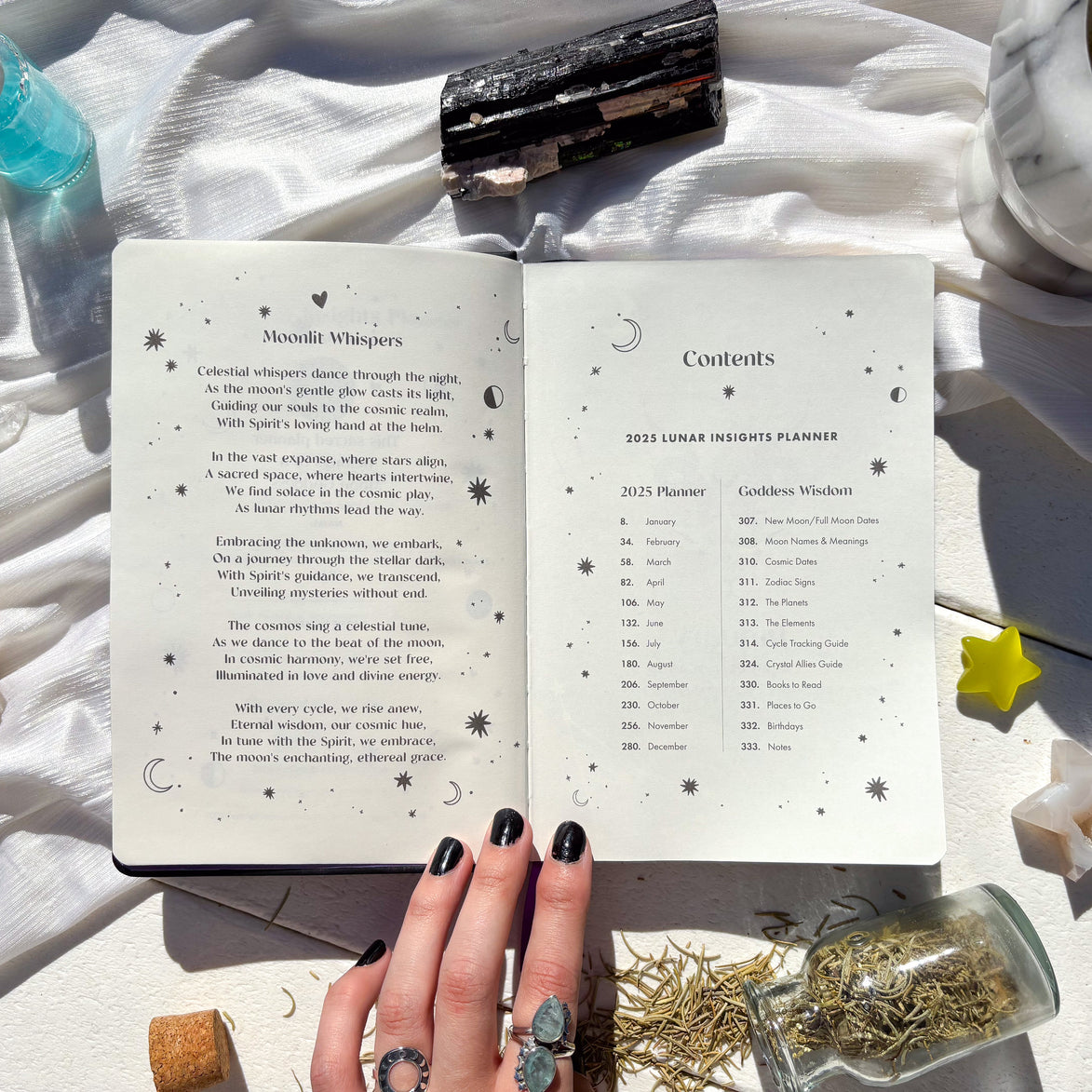 Attract Abundance 2025 bundle pack - Black Lunar Planner - Moon Planner