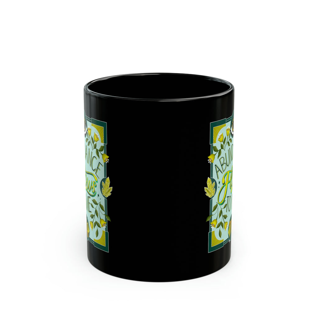 Abundance Flows to Me Black Mug