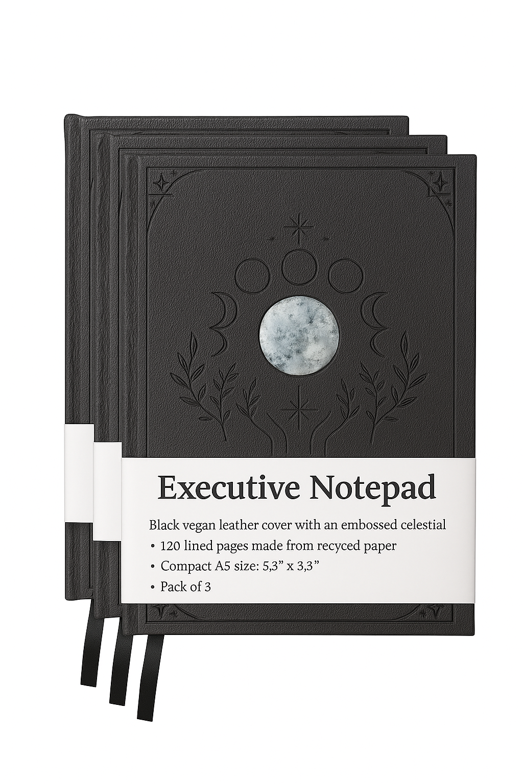 Executive Notepad with protection Quartz Crystal - White band