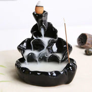 Glazed Ceramic Waterfall Backflow Incense Holder