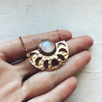 Rainbow Moonstone Moon Phase Pendant