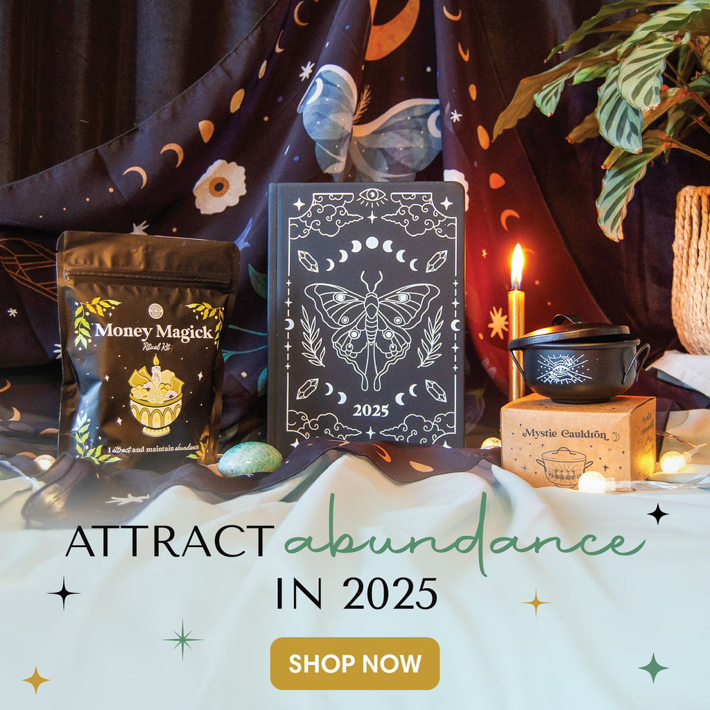 Attract Abundance 2025 bundle pack - Black Lunar Planner - Moon Planner