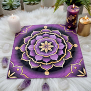 spiritual altar cloth designed for crystals, divination, and crown chakra rituals