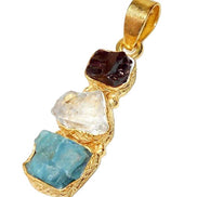 Apatite, Quartz & Garnet Pendant