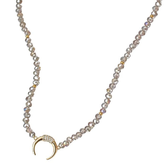 Austrian Crystal Crescent Moon Choker