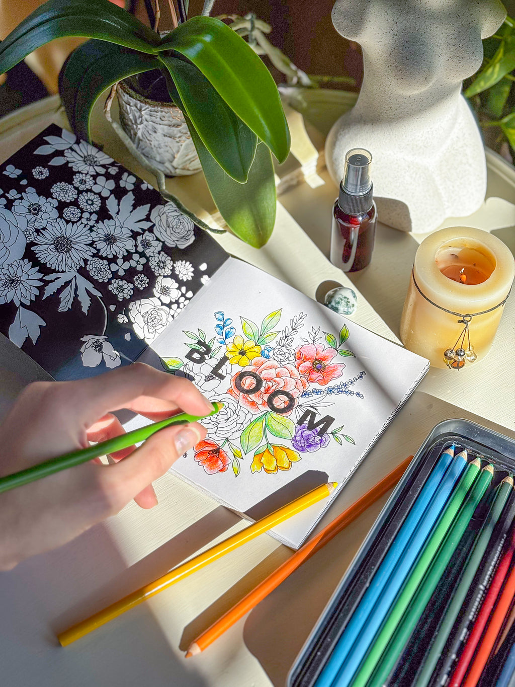 30 page Bloom mini Floral Adult coloring book | Goddess Provisions