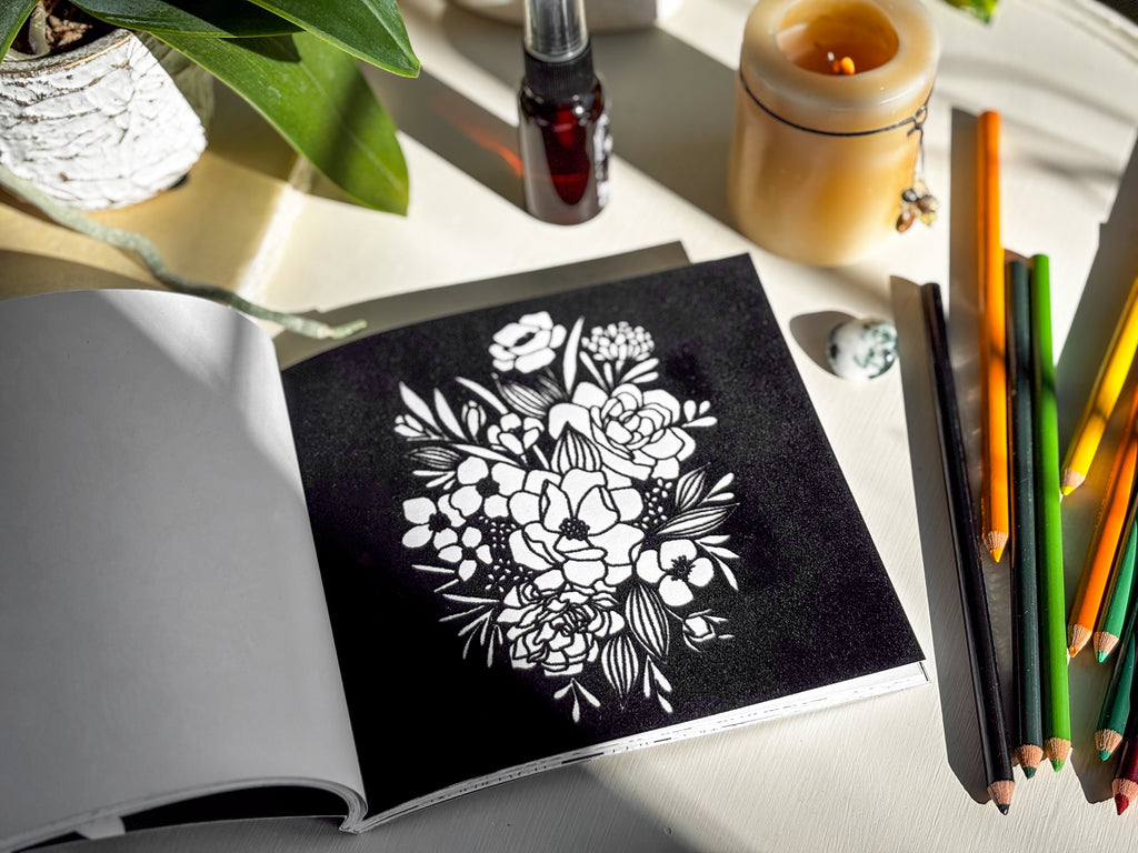 30 page Bloom mini Floral Adult coloring book | Goddess Provisions