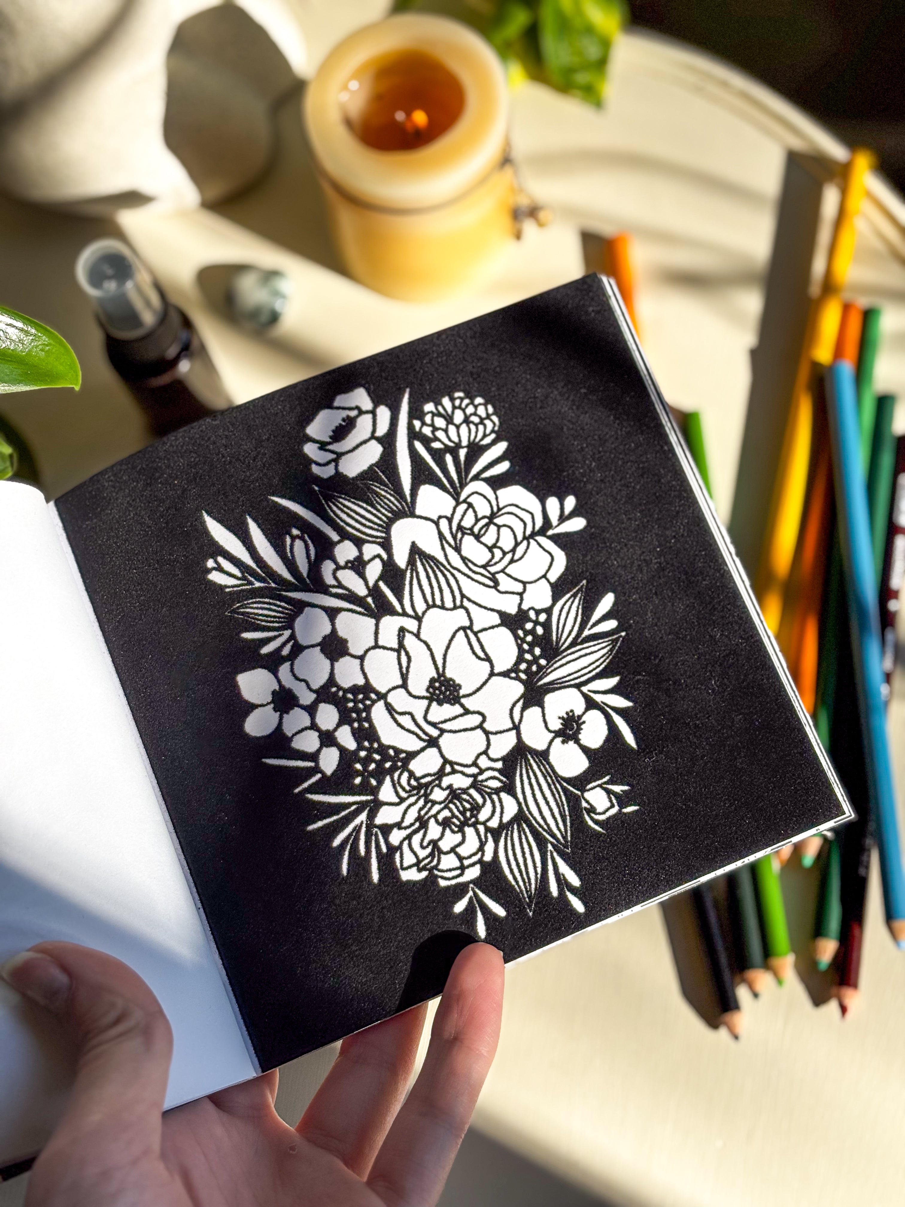 30 page Bloom mini Floral Adult coloring book | Goddess Provisions