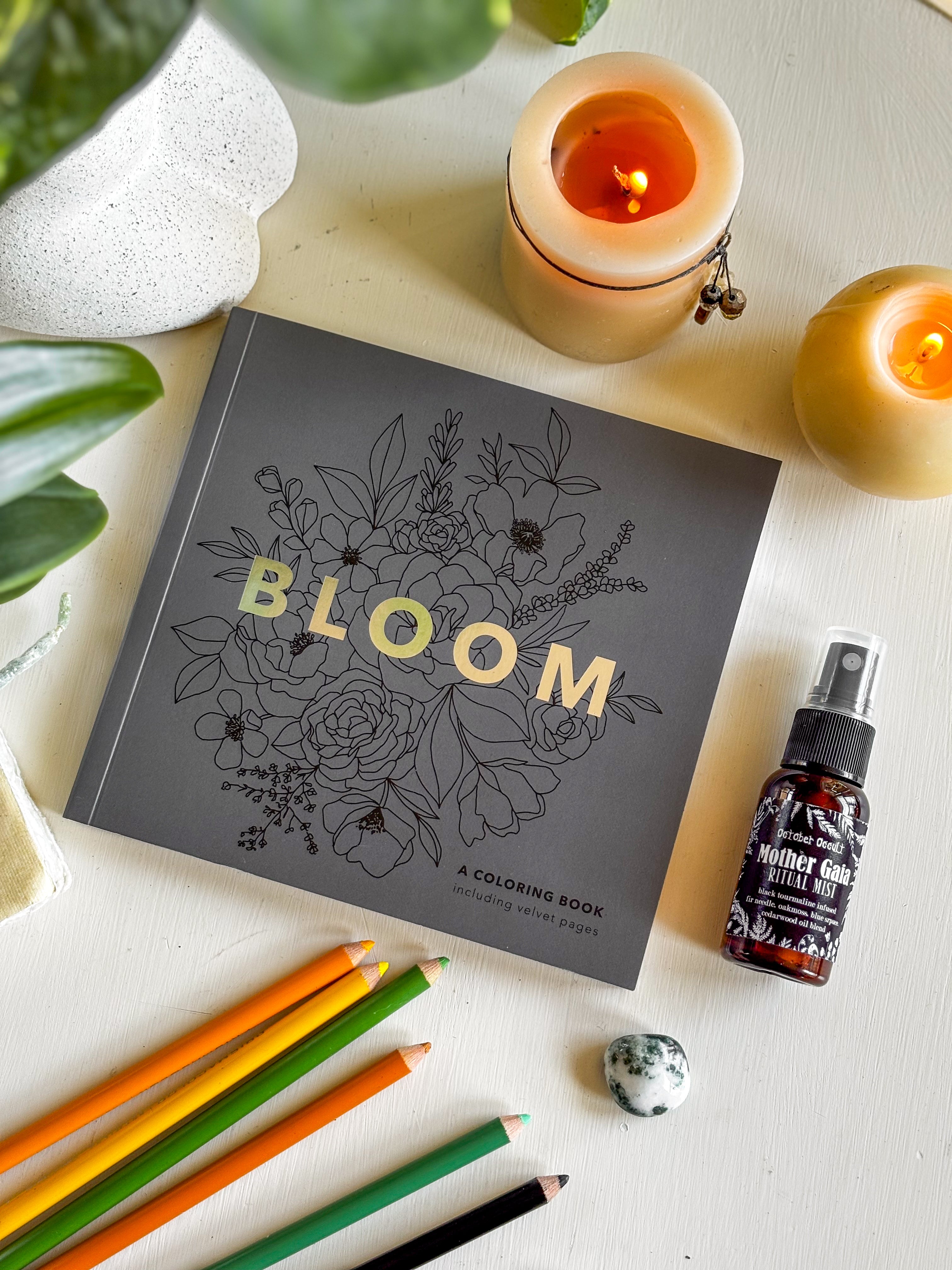 30 page Bloom mini Floral Adult coloring book | Goddess Provisions