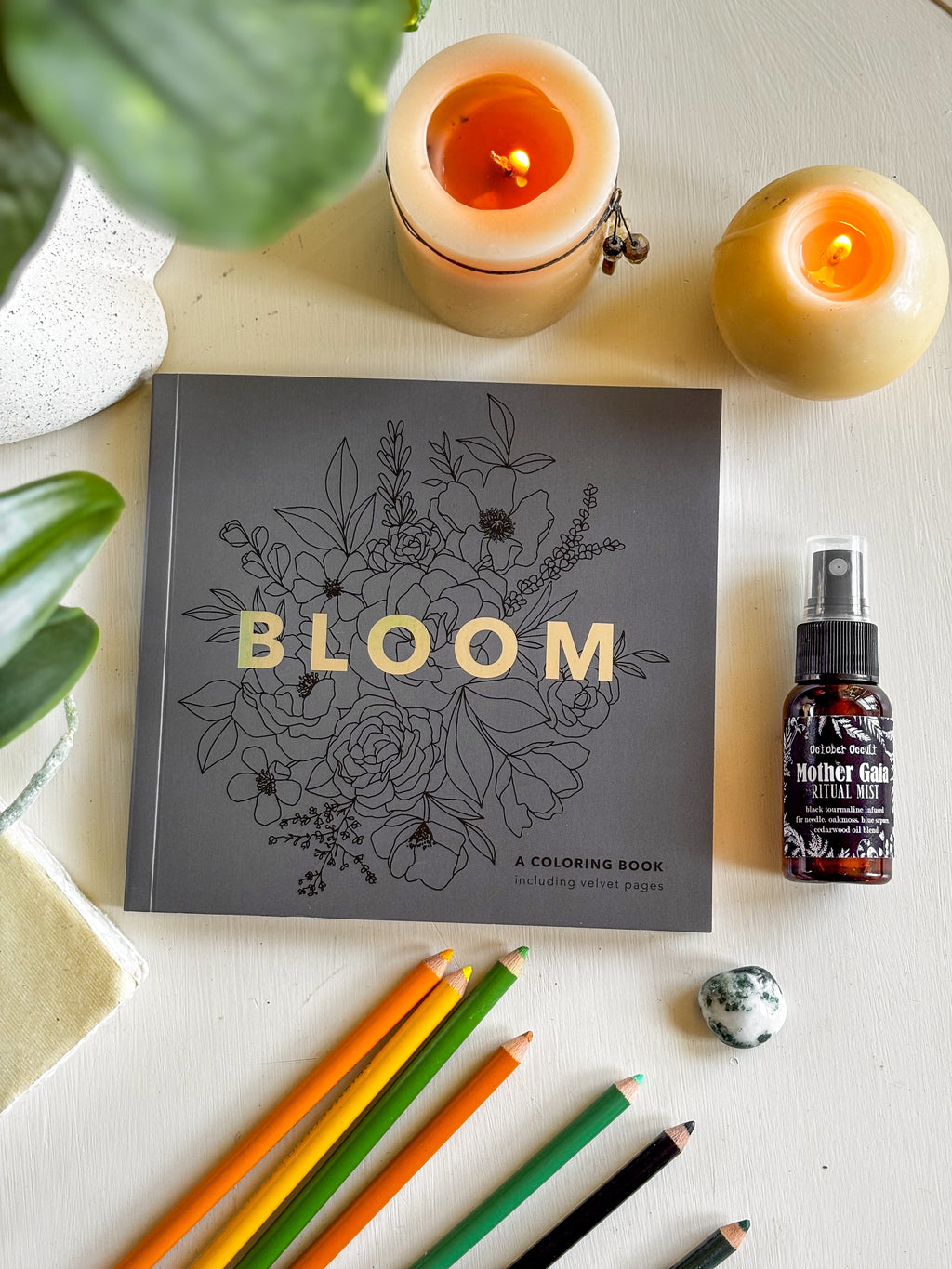 30 page Bloom mini Floral Adult coloring book | Goddess Provisions