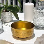 Metaphysical matching Brass Altar Bundle | Brass Altar Bowl, Brass Bell, Brass Candle snuffer & Brass Lighter Case