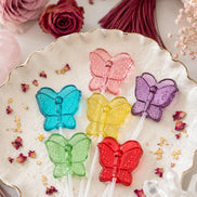 handmade butterfly candy lollipops for birthdays, baby showers, and tea parties
