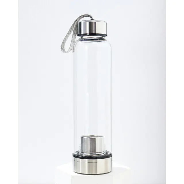 Crystal Infusing Glass Water Bottle