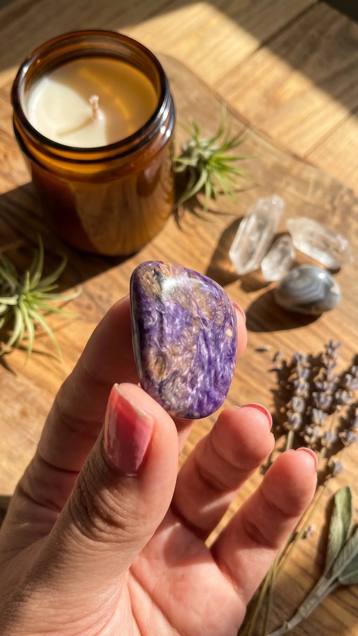 charoite healing crystal for third eye, crown chakra, and dreamwork practices