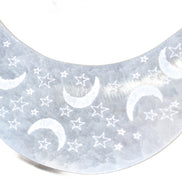 Celestial Engraved Crescent Moon Selenite Plate