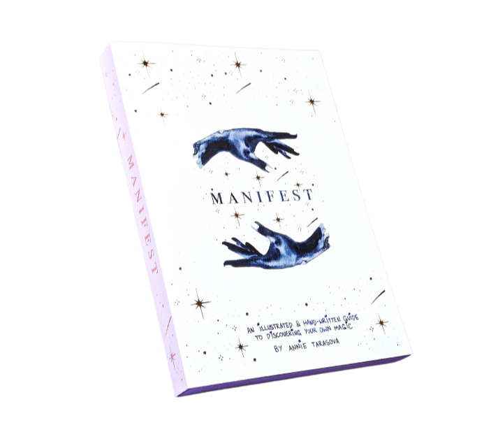 Dreamy moons manifest workbook featuring journal prompts and vision boards