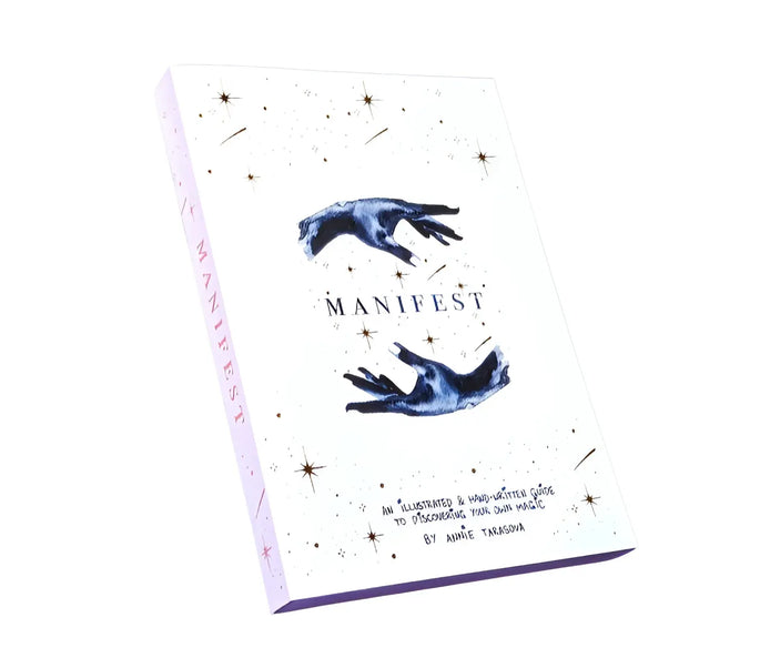 Dreamy moons manifest workbook featuring journal prompts and vision boards