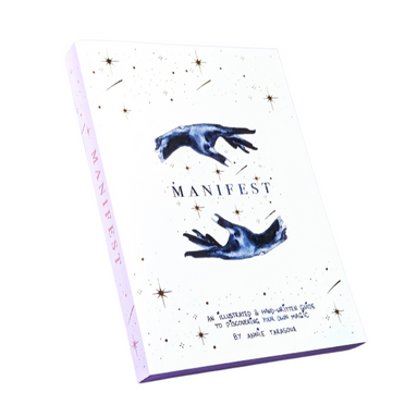 Dreamy moons manifest workbook featuring journal prompts and vision boards