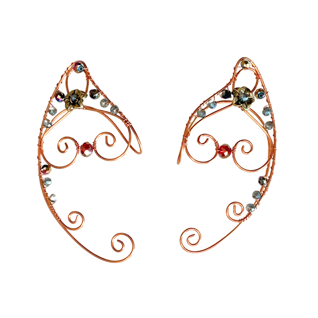 ✨ Enchant Your Look with Handmade Fairy Ear Cuffs – Rose Gold Crystal Fantasy Jewelry