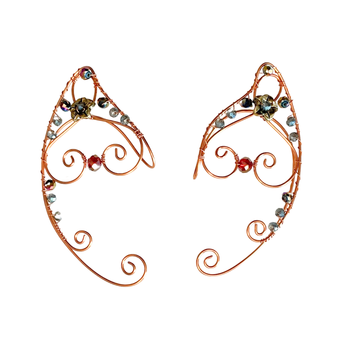 ✨ Enchant Your Look with Handmade Fairy Ear Cuffs – Rose Gold Crystal Fantasy Jewelry
