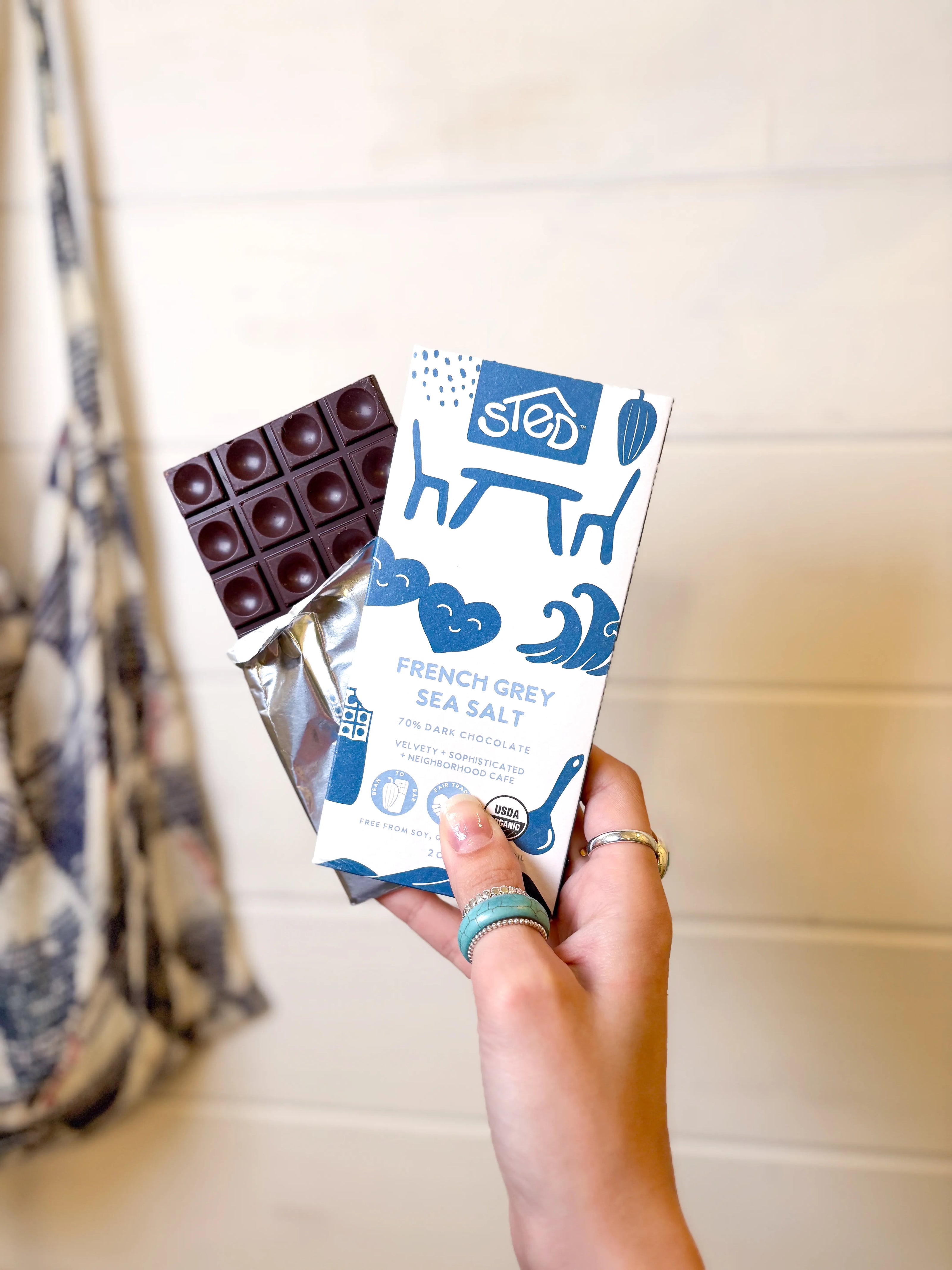 gourmet dark chocolate bar finished with mineral rich french grey sea salt
