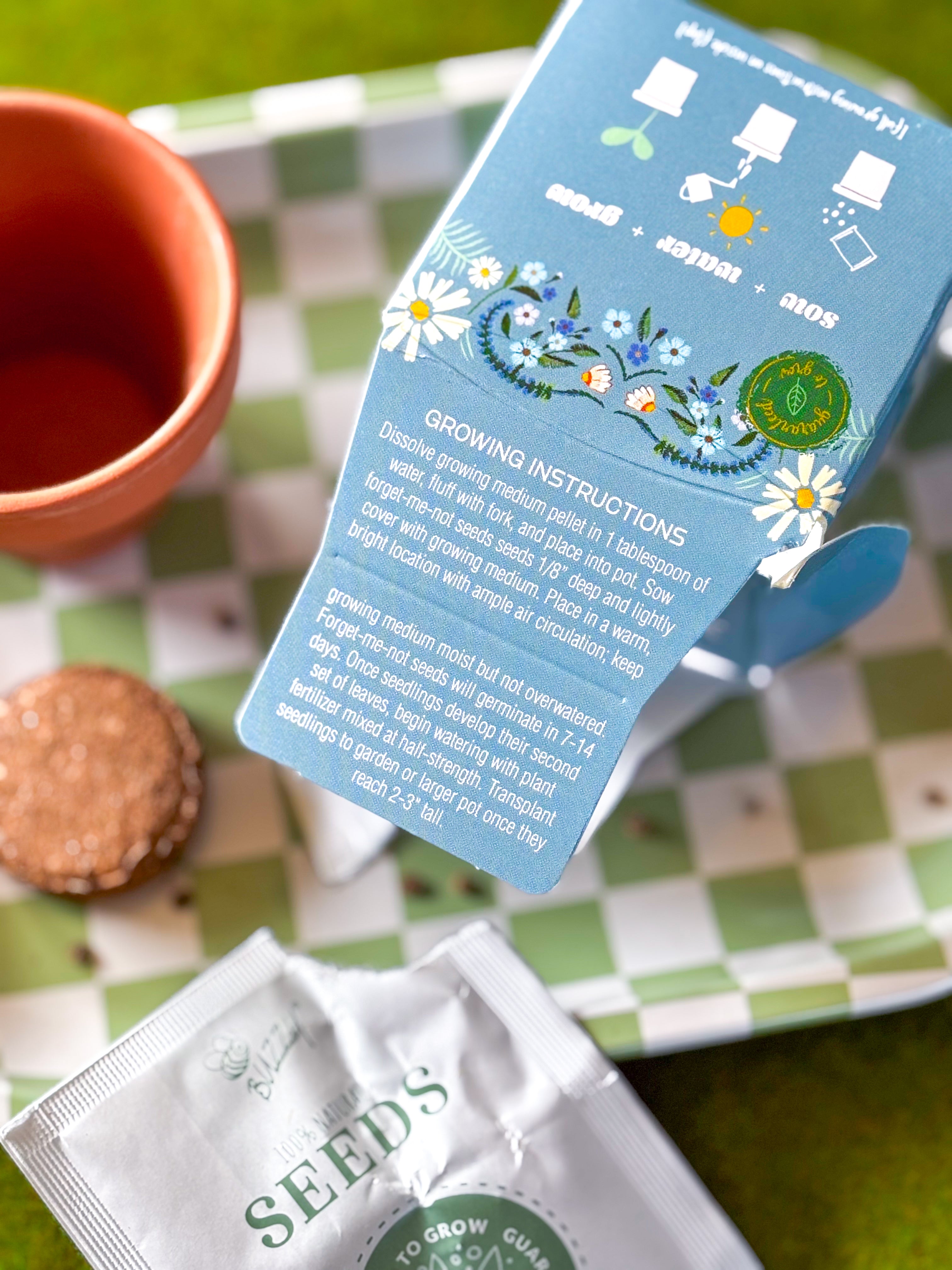 Forget Me Not Mini Grow Kit - Seeds - Gardening - Goddess Provisions