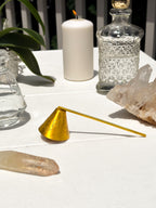 Metaphysical matching Brass Altar Bundle | Brass Altar Bowl, Brass Bell, Brass Candle snuffer & Brass Lighter Case