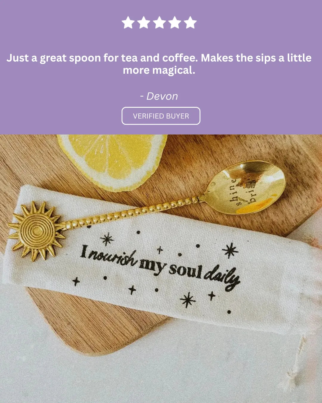 Golden Ray Sun Spoon - Teaspoon